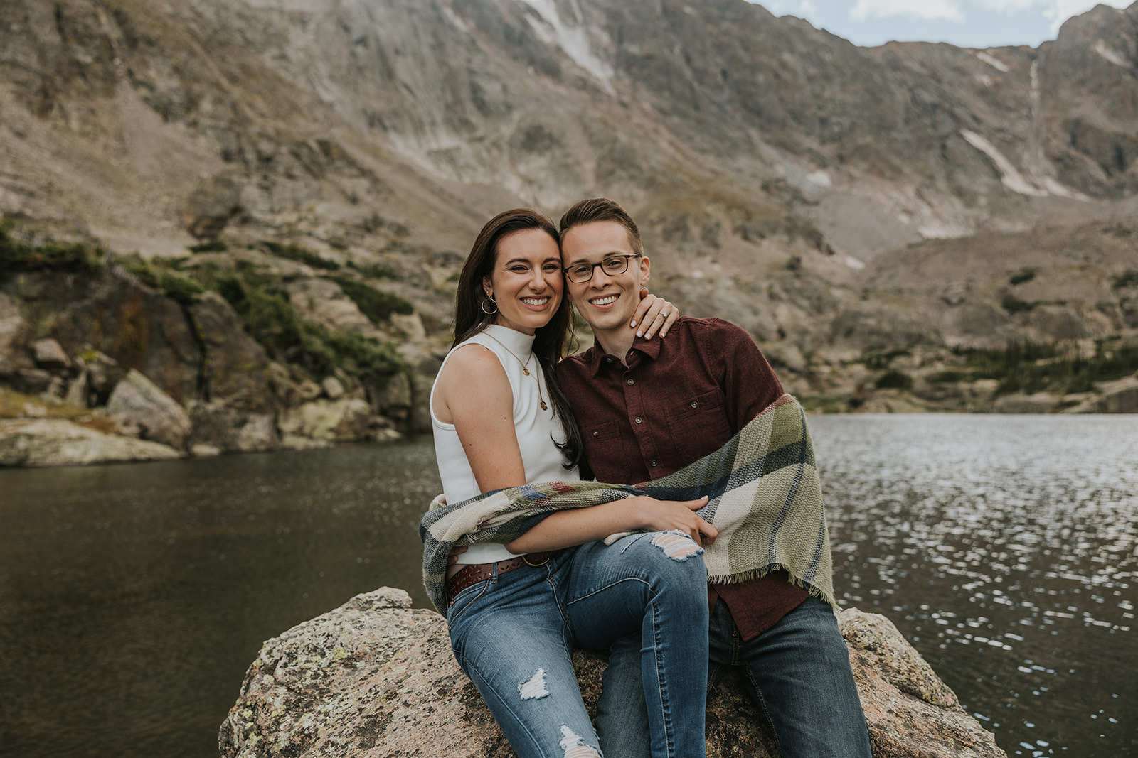 couples engagement photos in the outdoors with waterfalls and beautiful views