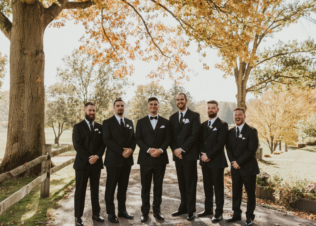 Groom and groomsmen bridal party photos