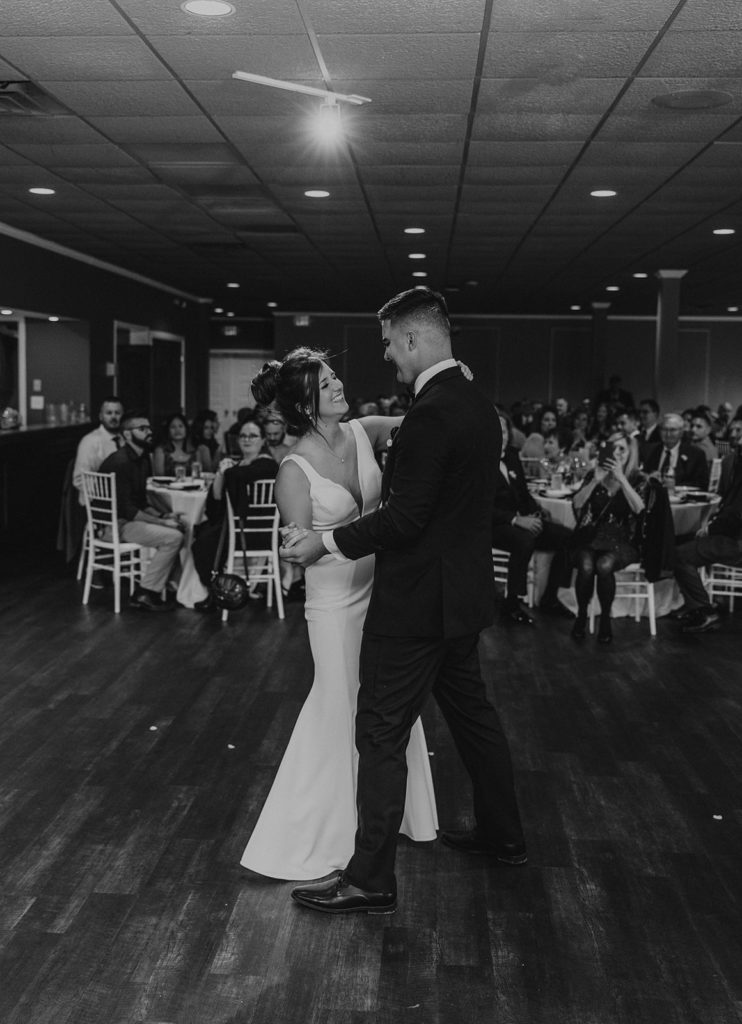 Bride and grooms first dance at Columbia Station, OH Wedding