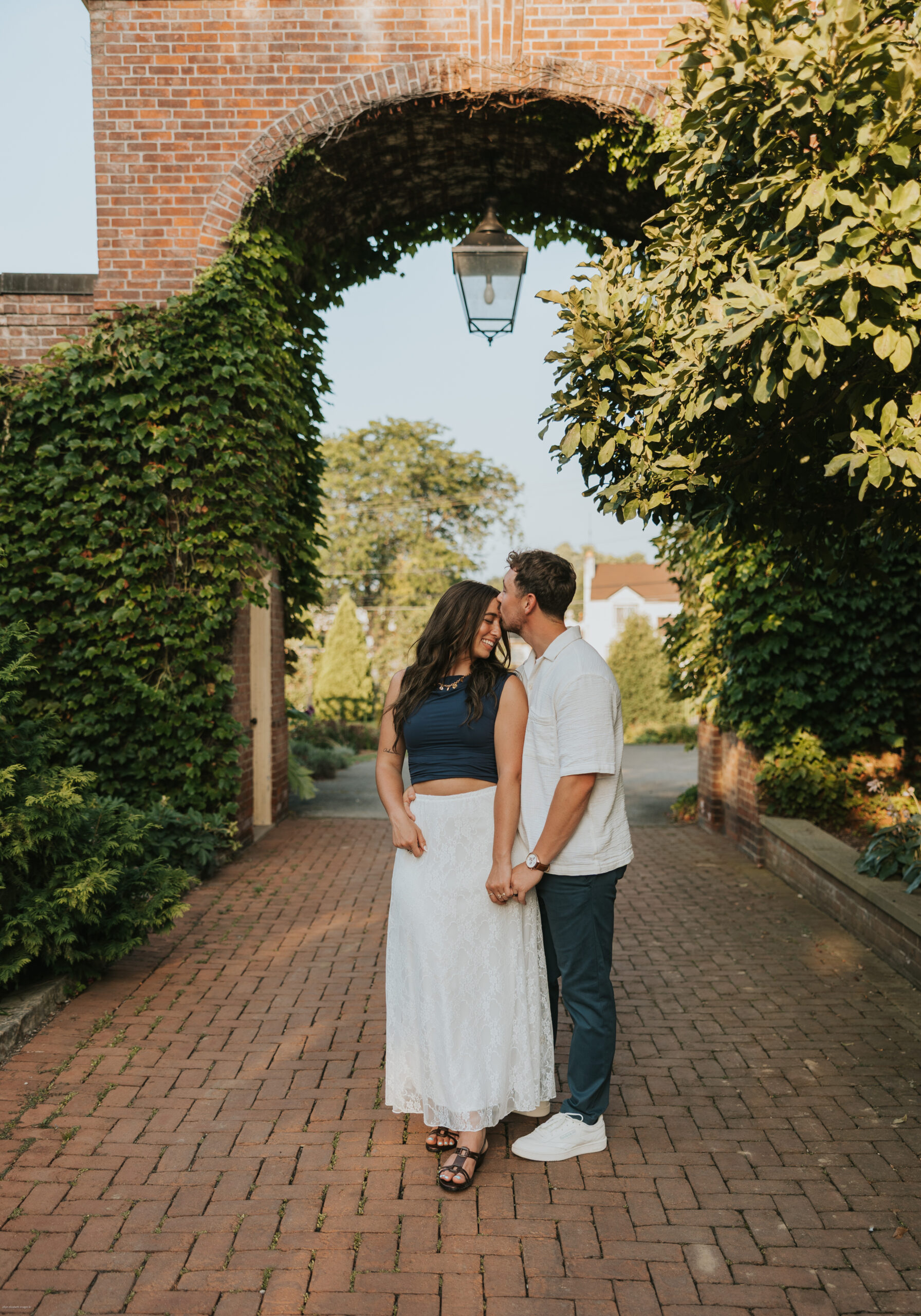 Couple posing for a photo at Kingwood center gardens